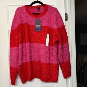 NWT Rowing Blazers X Target Rugby Stripe Sweater in Pink & Red - Size L